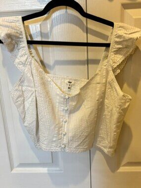 Aerie Cropped Seersucker Tank Top Sz XXL